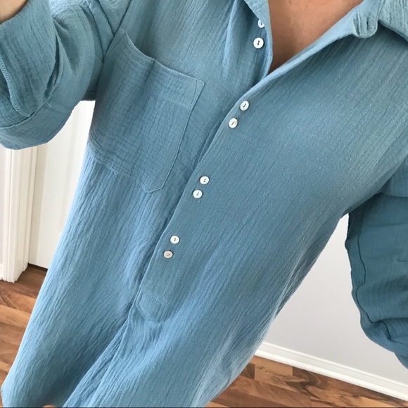 LAST • Beachy Blue Shirt Dress - Picture 4 of 8